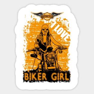 I Love Biker Girl, T-shirt for Biker, MotorCycle Rider Tee, Biker Gift Sticker